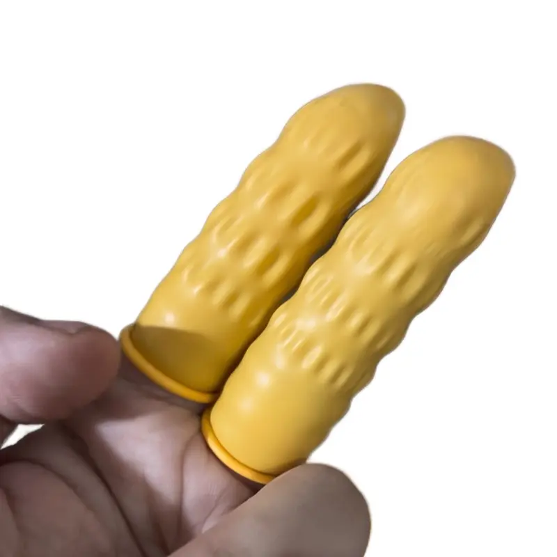 bao tay cao su xỏ ngón 500 gam (~ 700 cái) màu vàng 2