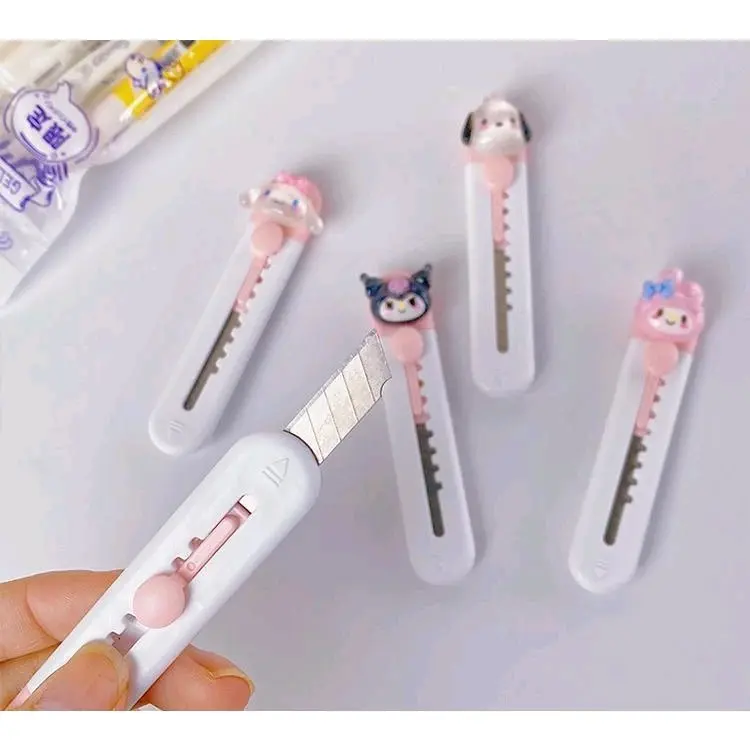 Mini cutter karakter lucu bentuk kartun lucu/pisau kecil kartun kuromi melody alat tulis kreatif