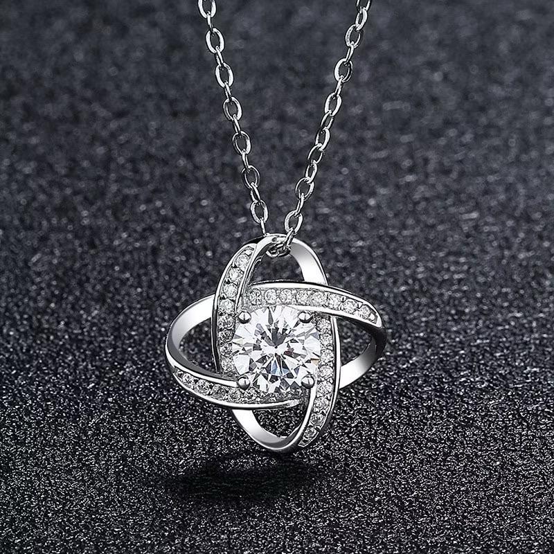 VB130 Mặt kèm dây vũ trụ đính Viên chủ Moissanite 6.0mm , xi vàng trắng 4 lớp 1