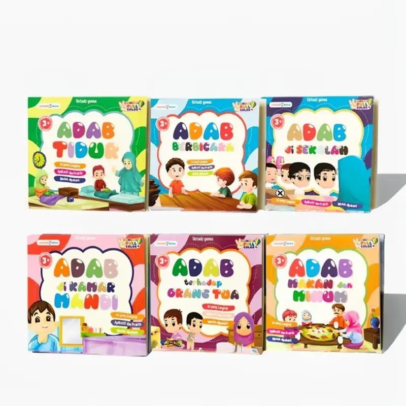 Paket 6 Buku Seri Adab Bilingual Adab Makan Tidur Sekolah Berbicara - Lingkar Media Anak Books 0