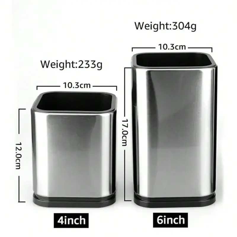 #KUP Stainless Steel Kitchen Utensil Storage Can, Cutlery Holder For Forks, Knives, Spoons 7