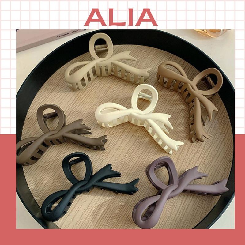 Kẹp Tóc Càng Cua Hình Nơ Dài Bằng Nhựa Acrylic Dễ Thương Nhiều Màu-ALIA