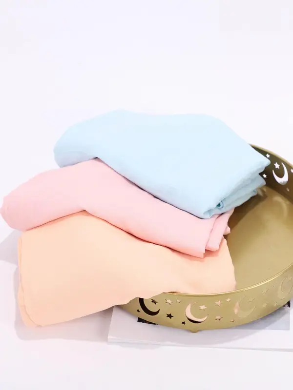 Solid Color Muslim Square Hijab, Fashionable Soft Comfortable Breathable Hijab for Women, Women's Islamic Clothing for All Seasons 2