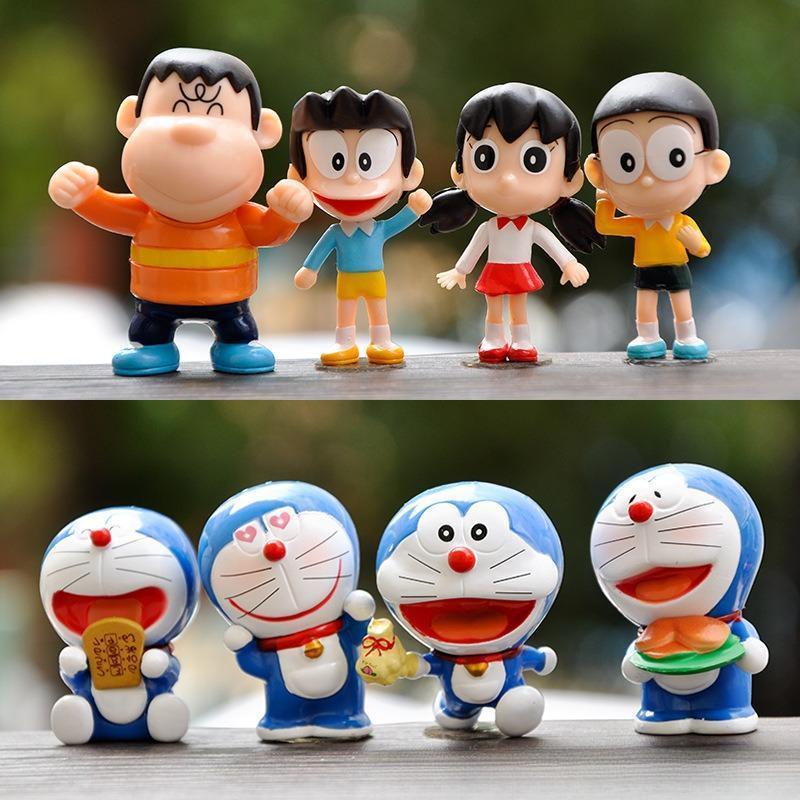 Bộ 8 Mô Hình Doraemon Nobita Chaien Xuka Xeko Siêu Dễ Thương Cao 8cm Mô Hình Decor Trang Trí Bộ Sưu Tập