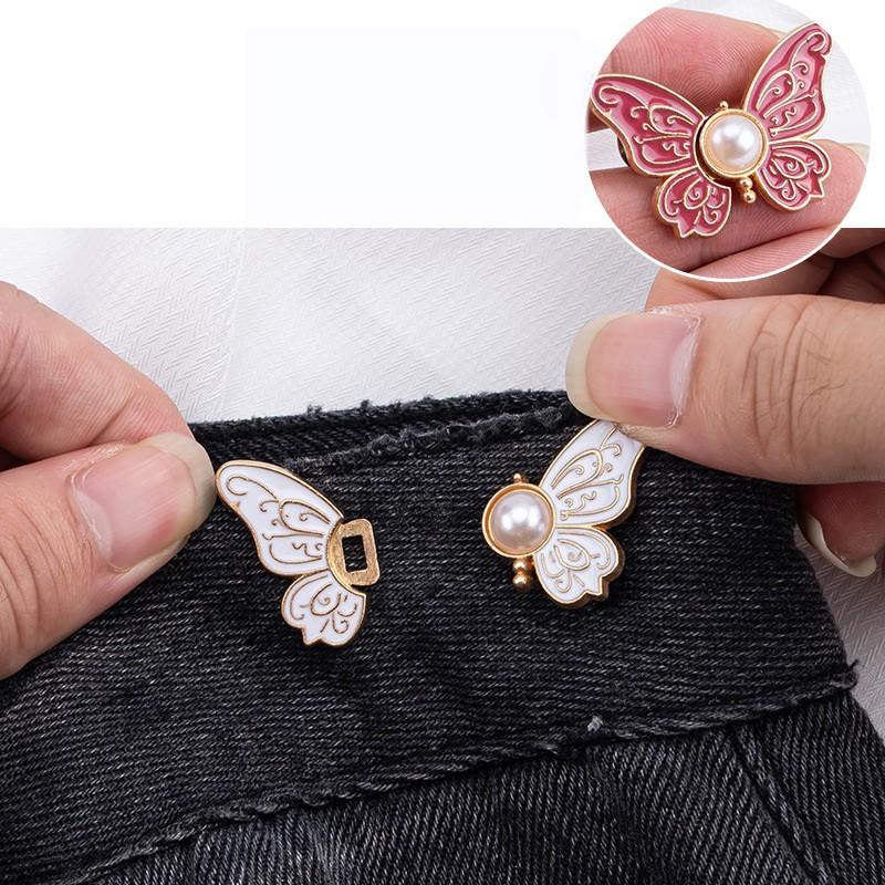 Khóa Thắt Lưng Hình Bướm, Dành Cho Váy Và Quần Jean Nữ, Kẹp Thắt Lưng Có Thể Điều Chỉnh Nút Thu Nhỏ Thắt Lưng, Ghim Kim Loại, Phụ Kiện Quần Áo, 1 Đôi 5