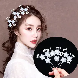 U2SWEET- Tusuk Konde Cantik Motif Bunga Mutiara Korean Style Mahkota Rambut Cantik