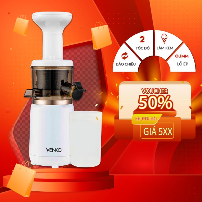 Máy ép chậm mini Venko, Xay sinh tố ép kiệt nước đến 98%, Lưới lọc 0,1mm siêu nhỏ, Công suất 150W máy  ép 1