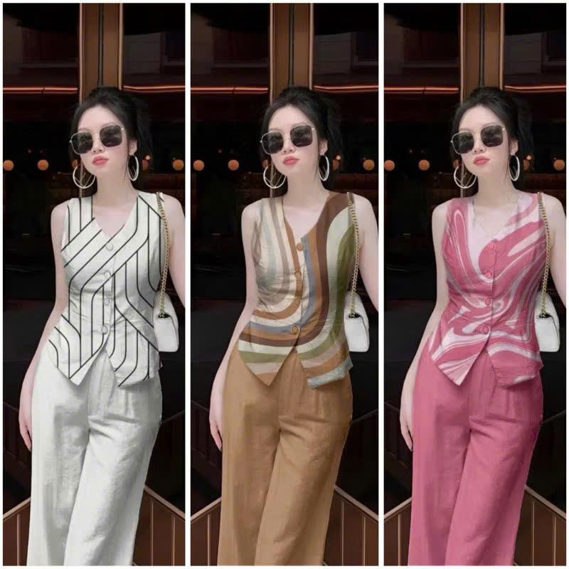  Set Đồ Nữ Set Thiết Kế Thời Trang Cao Cấp Áo Sát Nách Quần Dài Đồ Công Sở - MI14 