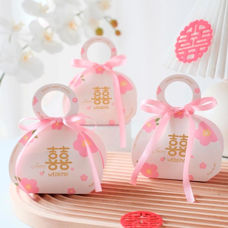  Combo 50 Hộp quà  cưới chữ hỷ tặng đám cưới dịp lễ xinh xắn tặng nơ 