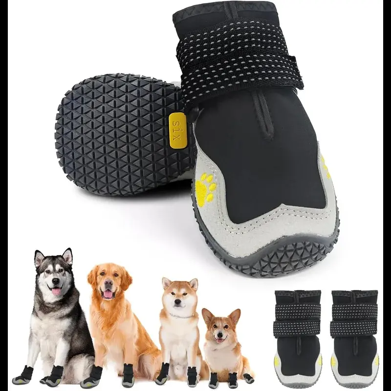 real dog shoes real dog shoes ATUBAN Dog Shoes for Large Size Dogs, Waterproof Medium Large Dog Boots, for Hot Pavement Winter Snow Hiking Breathable Elastic