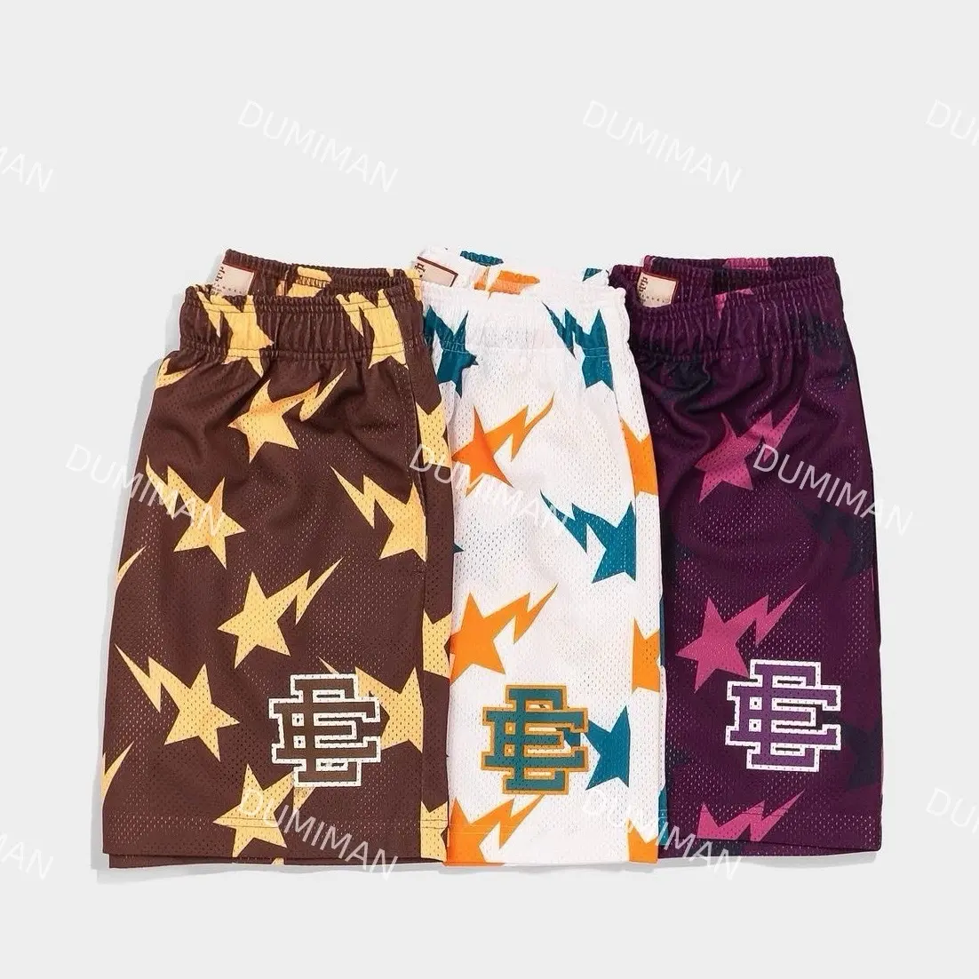 Quần short nam âu mỹ sao rơi chất liệu polyester nhà dumiman Menswear Pants vải in nhiệt có size 45-105kg có 3 màu