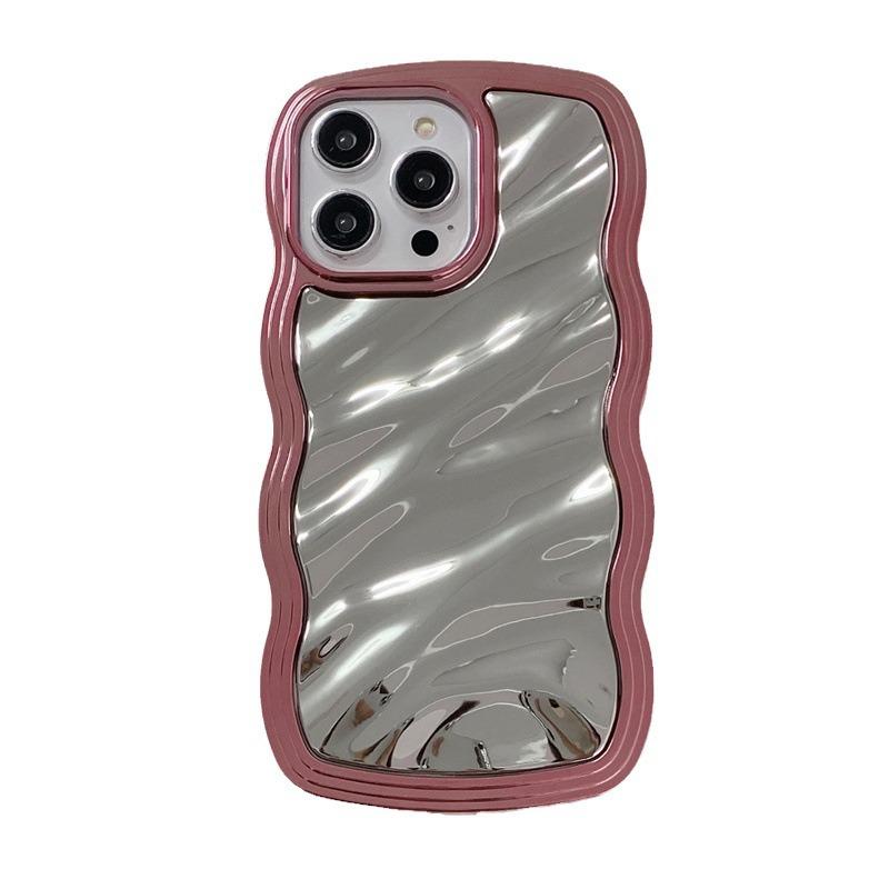 Electroplating wavy edge is suitable for iphone15promax/15pro/15/14/14 promax/14pro/13promax/13/13pro/12/12promax/12pro/11 two-in-one women's mobile phone case 4