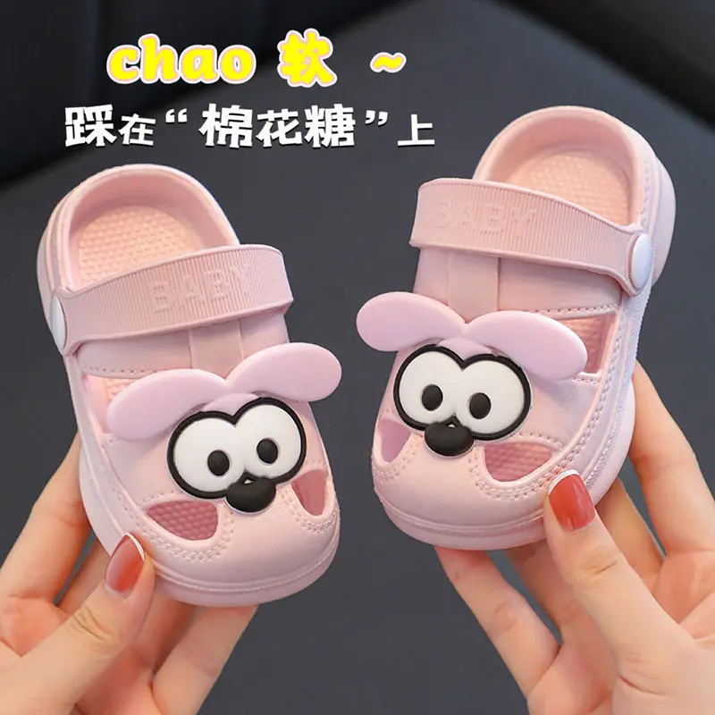Dép Trẻ Em, Thiết Kế Hoạt Hình, Thích Hợp Cho Mùa Hè, Sử Dụng Trong Nhà, Chống Trượt, Đế Mềm, Cho Bé Trai Và Bé Gái, Thoáng Khí, Kiểu Guốc, Kín Ngón Chân, Dép Cho Trẻ Sơ Sinh 3