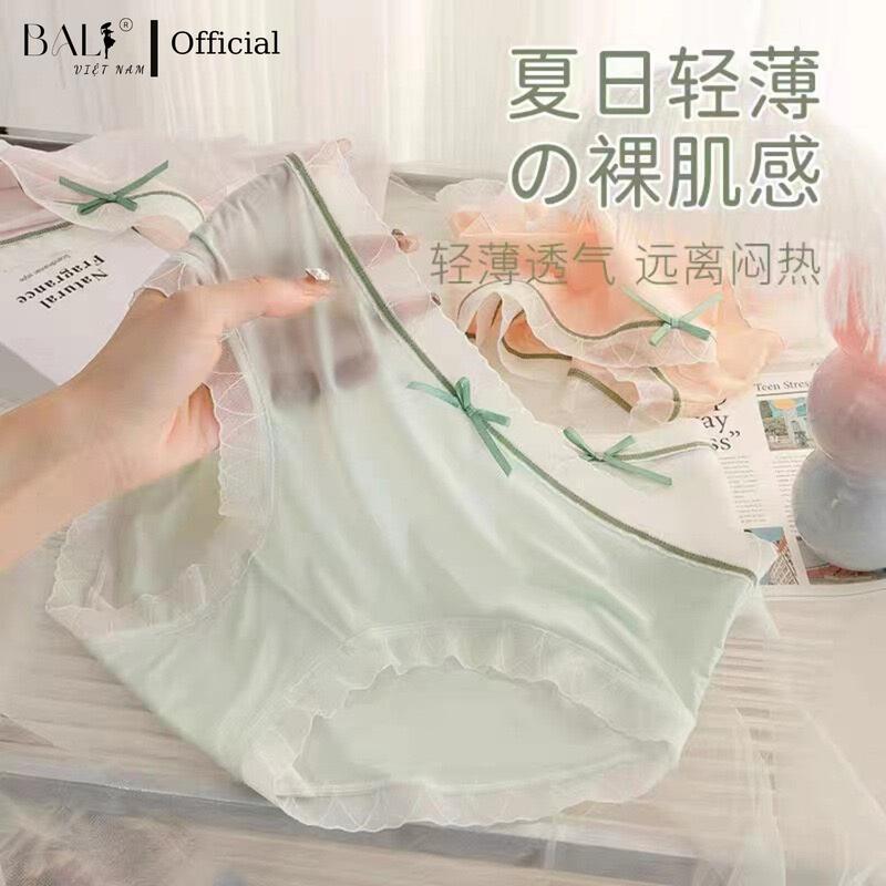 Set 6 Quần Lót Nữ Lụa Băng Nhật Bản Quần Lót Cotton Lụa Băng Mỏng không đường may gợi cảm mùa hè thân thiện làn da - Mã LW030