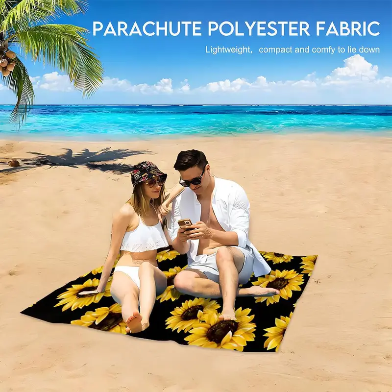 Sunflower Pattern Beach Towel, Quick Dry Lightweight Towel, Machine Washable Towel for Home, Outdoor Sports, Yoga, Travel, Bathroom, Pool, Camping, Picnic, Beach Days 6