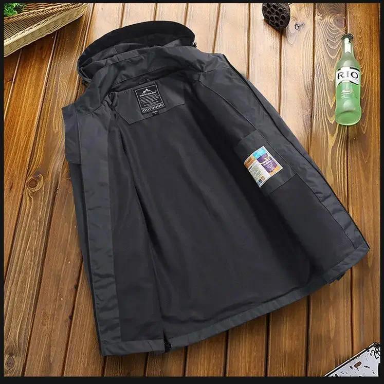 Product Introduction of Waterproof Jacket Outdoor Windbreaker Men Coat Plus Size 45-130kg 6XL 7XL Big Size Men Clothing Jaqueta Masculina Hoodie Longsleeve 39