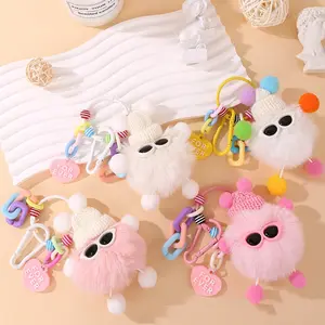 Gantungan kunci Hiasan Tas Boneka Mewah Cute Coal Balls Pet Little Monsters Phone Strap liontin tas liontin briket kecil