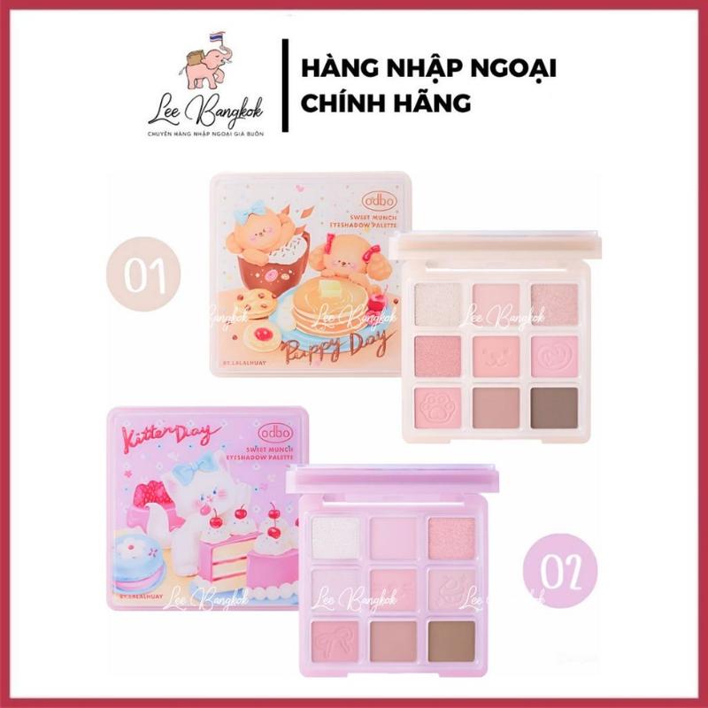 Bảng Phấn Mắt 9 Ô Odbo Kitten Day & Puppy Day Mèo & Cún Con Cho Mắt Má Hồng Thái Lan OD2024 Nữ Mỹ Phẩm