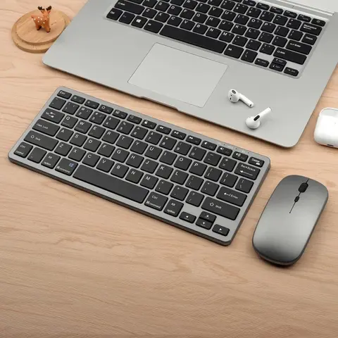 Bàn Phím Chuột Không Dây 3 Chế Độ 78 Phím Có Thể Sạc Lại Cho Laptop, PC, Notebook, Điện thoại, Smart TV; Điện thoại ban phim chuot cong