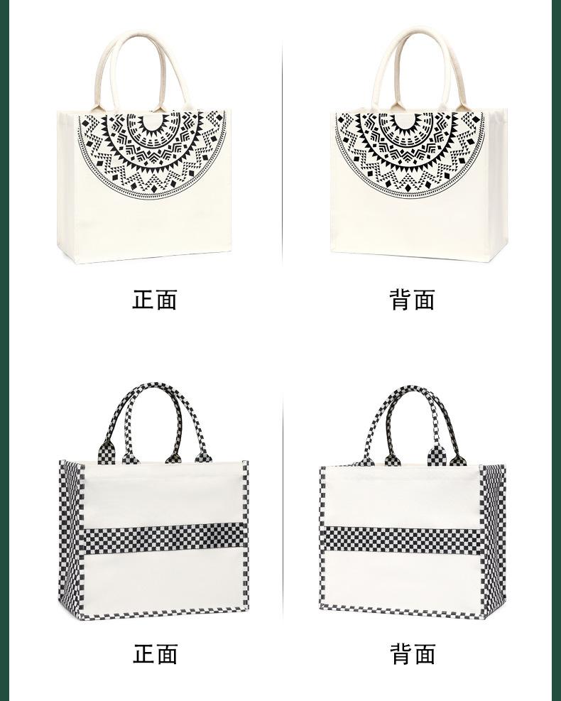 Product Introduction of Women's Bag Women's Bag Thick Retro Canvas Bag Custom in Stock Three-Dimensional Canvas Reticule Environmental Protection Shopping Bag Canvas Tote Bag 10