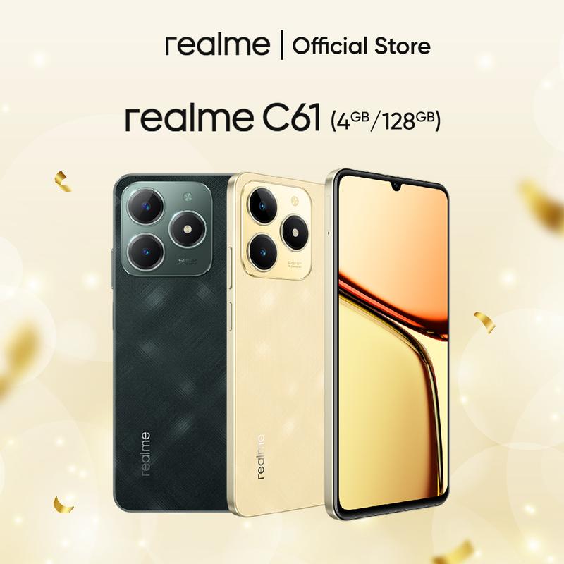 Điện thoại thông minh phone mobile realme C61 Ram (4GB+8GB) ROM 128GB siêu mỏng pin 4 năm bền bỉ mượt mà