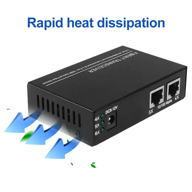 3F2E Fiber Optik Media  Converter Single Mode 2 Rj45 Dan 3 Sc Port 10/100Mbps Asli Import 3