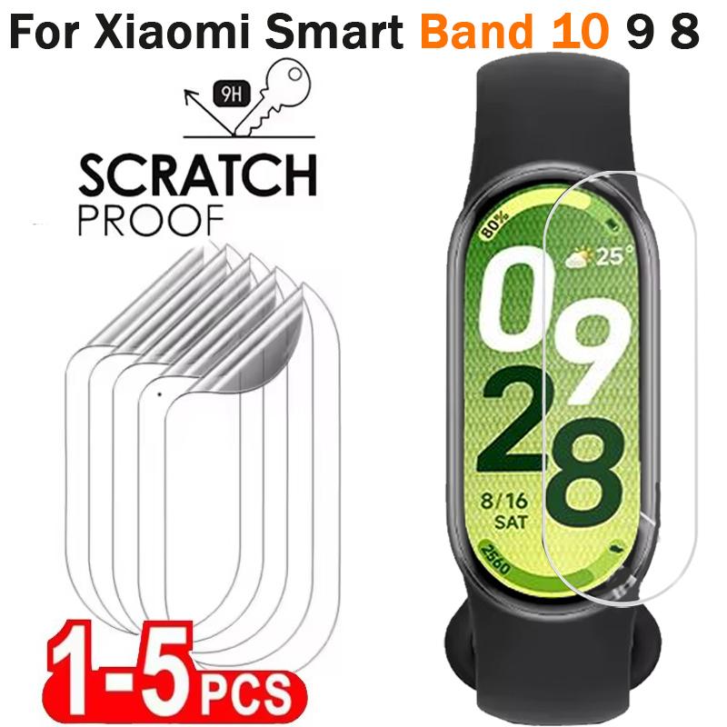 Phim Hydrogel Cho Xiaomi Smart Band 10 9 8 Film Phim Bảo Vệ Màn Hình Mềm Trong Suốt Chống Trầy Xước Không Kính