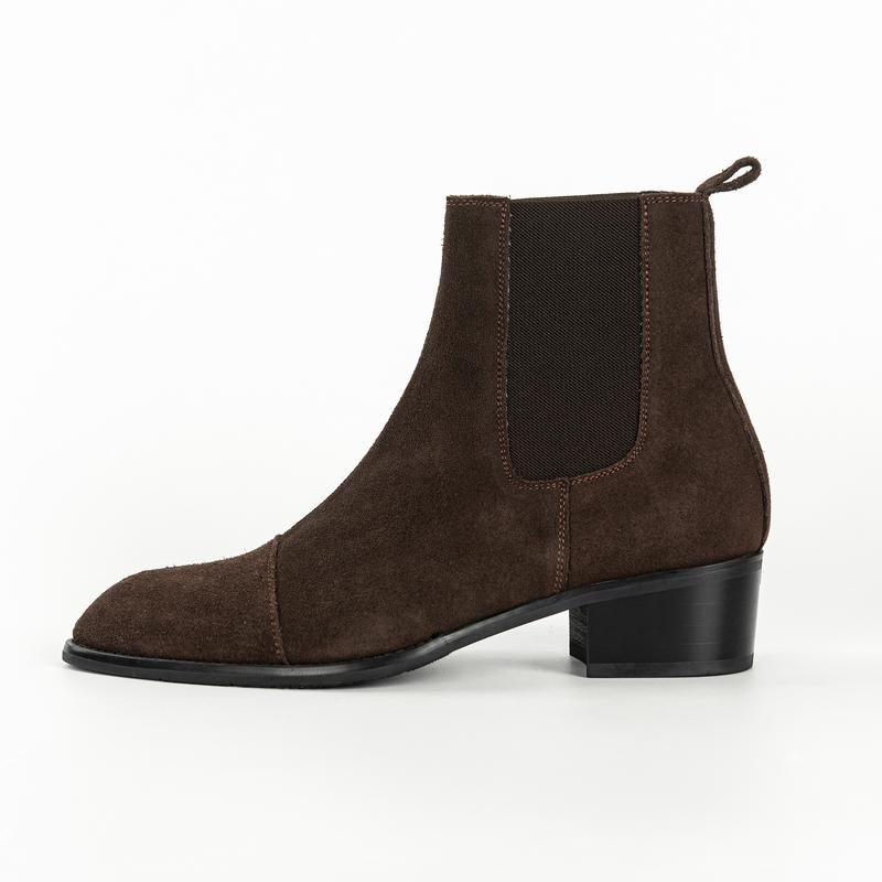 Giày Chelsea boot nam captoe da lộn BM02 Màu nâu