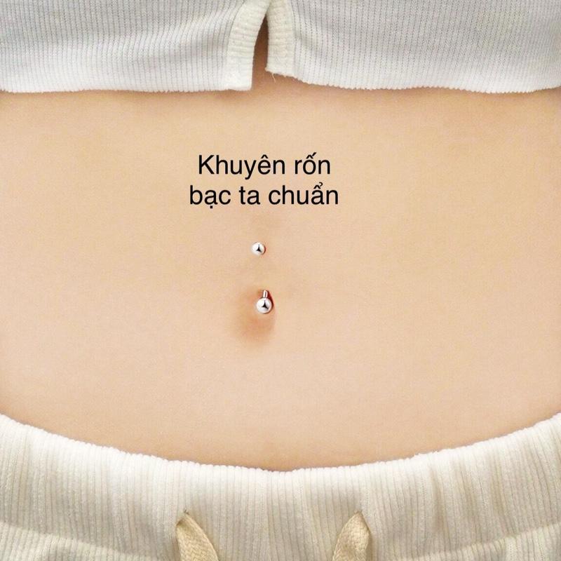 Khuyên rốn bạc bi 5mm giúp nhanh lành vết xỏ đeo khoảng 1 Tháng rưỡi đến 2 tháng là lành hẳn Khuyên rốn bạc nhẹ êm rốn Bàn Tay