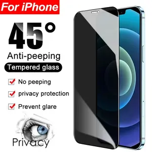 9D HD/Privasi Tempered Glass Untuk iPhone 11 12 13 14 15 Pro Max  13 Mini 14 Plus Untuk IPhone X XR XS MAX 6 7 8 SE 2022 Ceramic Matte Antispy pelindung layar hp