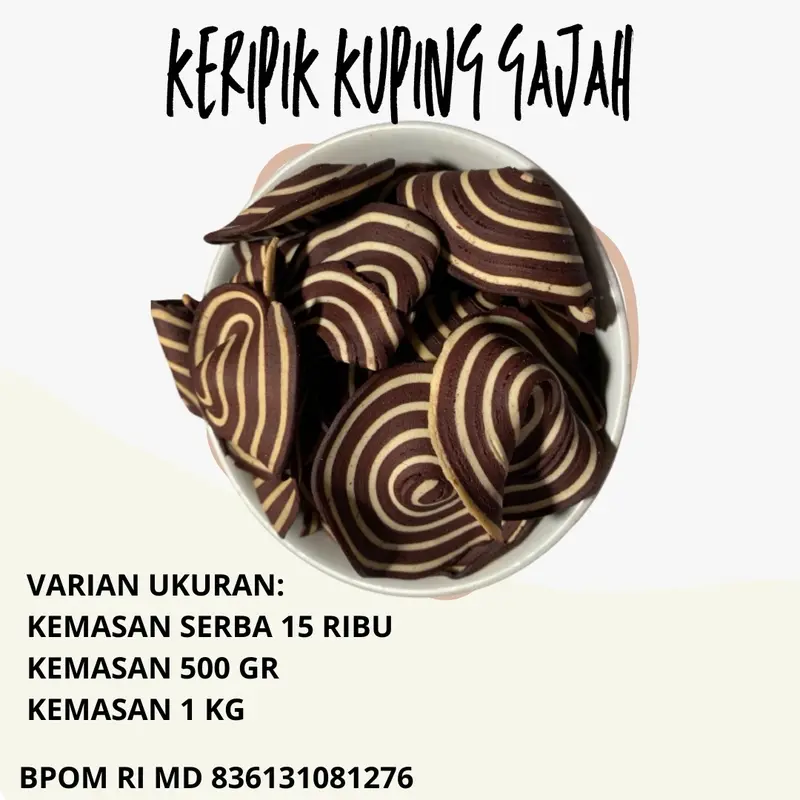 KERIPIK KUPING GAJAH RASA MANIS DAN RENYAH KEMASAN 200 GRAM DAN 500 GRAM Cemilan Makanan 2