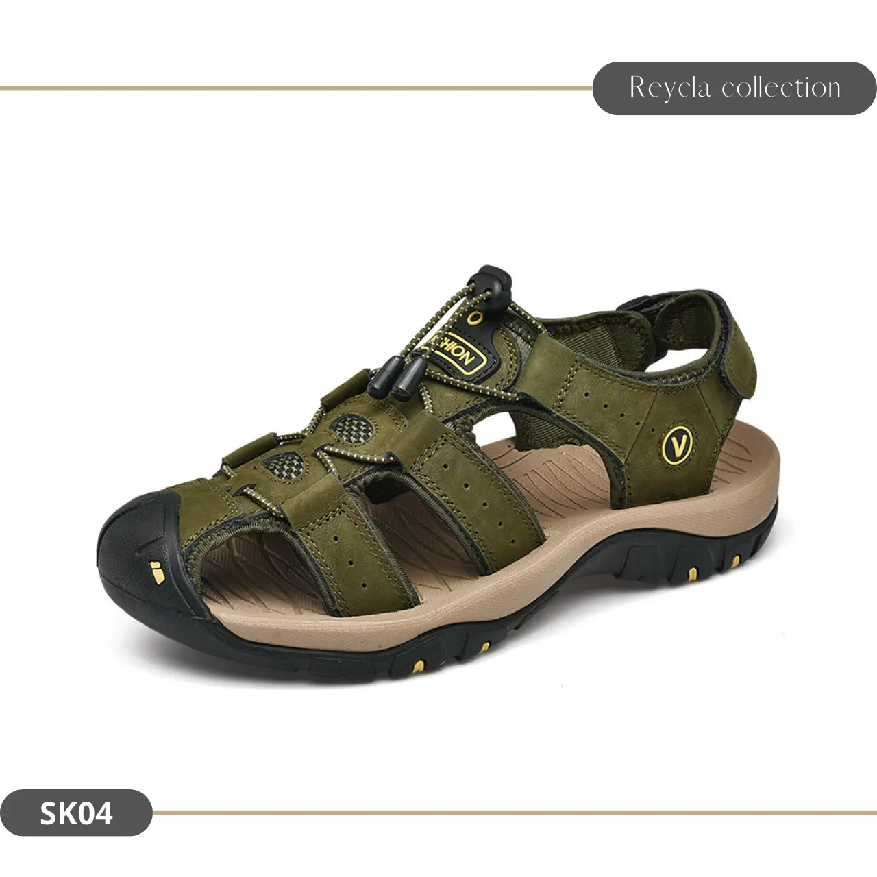 Sandal Gunung Pria Kulit Sapi Asli Import SK04 - Trendy & Kekinian Kasual Karet