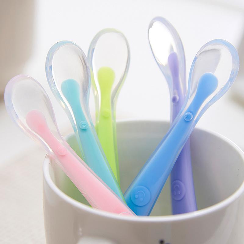 Product Introduction of Baby Silicone Spoon Training Spoon Baby Feeding Soft Spoon Silicone Spoon Tableware Suit Maternal and Child Supplies 18