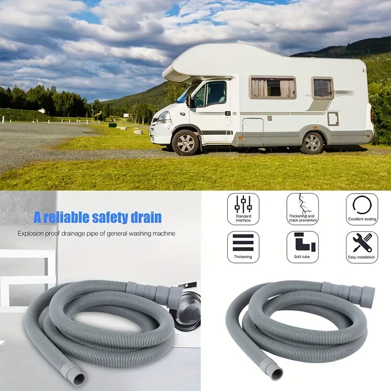 RV Sewage Hose Extension - Available in 1m, 1.5m, 2m, 3m, 4m, 5m (39.37inch, 59.06inch, 78.74inch, 118.11inch, 157.48inch, 196.85inch) 2