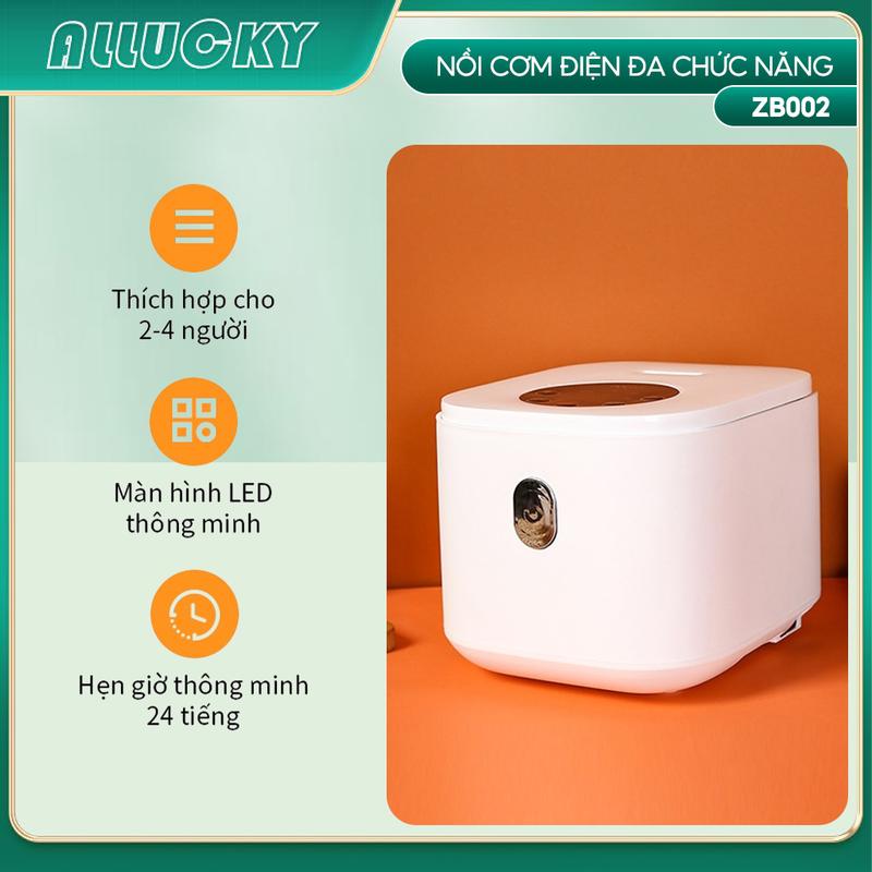 Nồi cơm điện thông minh ZOLELE ZB002 dành cho 2 đến 3 người ăn - Dung tích lòng nồi 1.2L - Nồi chống dính Nấu Cơm Cooker