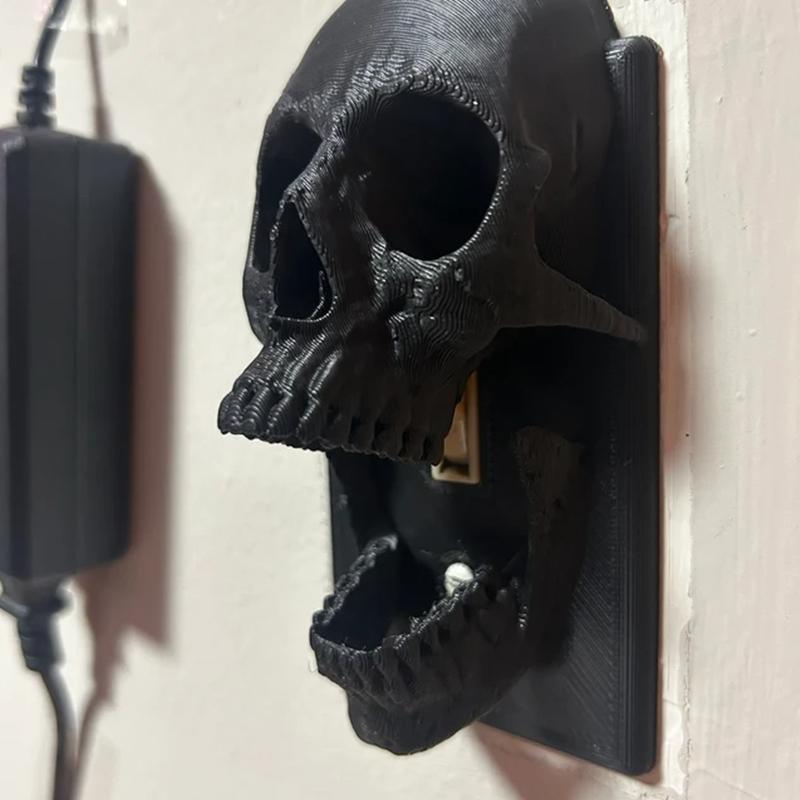 Skull Design Light Switch Cover, Multipurpose Halloween Themed Light Switch Cover, Universal Decorative Light Switch Cover for Home Decor, Christmas Gifts 5