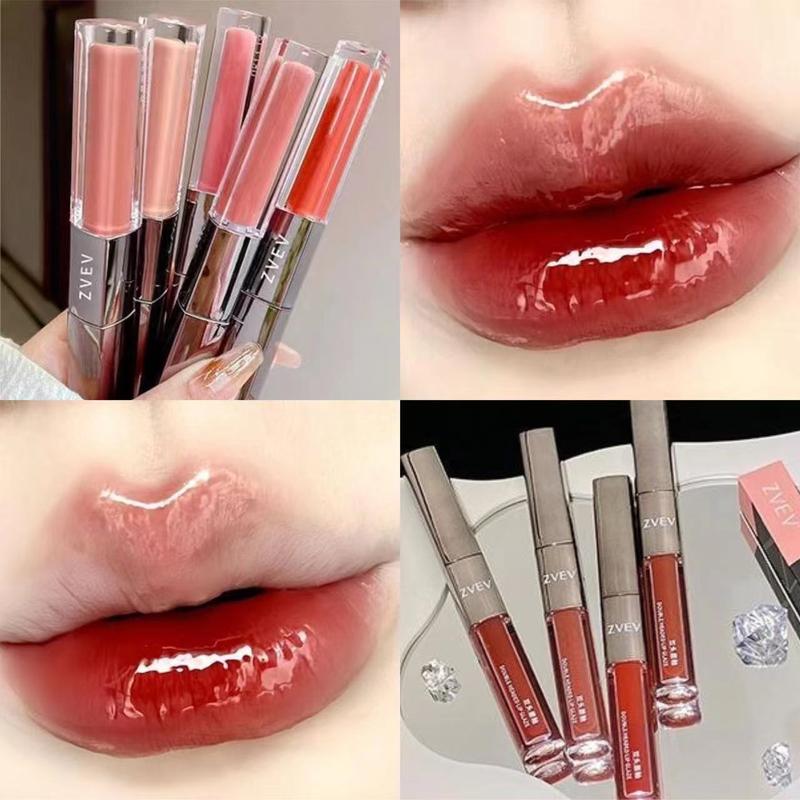 Son Môi Hai Đầu Son Kem Lì Son Môi Tráng Men 2 Trong 1 Son Môi Băng Trong Suốt Lâu Trôi Dưỡng Ẩm Son Bóng Tráng Gương Dưỡng Ẩm Môi Căng Mọng Bùn Môi Trang Điểm Môi Thanh Toán Khi Nhận Hàng