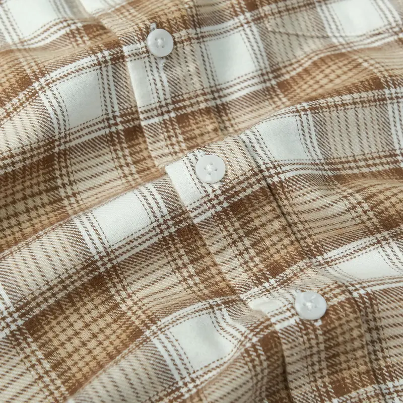 Áo sơ mi nam dài tay họa tiết caro vải flannel cao cấp - SMCF0126  Menswear Shirt Có Cổ 7