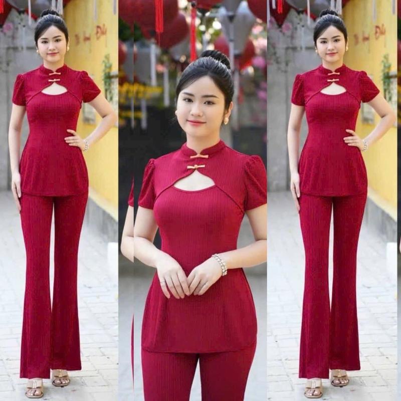 SÉT BỘ CỔ TIỀU THUN GẤM NHẬT PHỐI QUẦN ỐNG LOE CHANH SẢ Hàng về đủ Size 43-70kg 180k giảm còn 119k/1 bộ . Đặc biệt mua 2b miễn phí ship. Bao đẹp , kiểm tra hàng thoải mái. 0