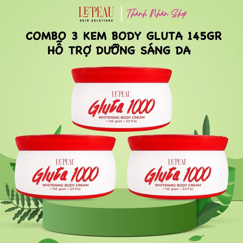 [Giá Sỉ 3 Hộp] Kem Body Gluta 1000 Le’Peau Hỗ Trợ Dưỡng Da [ Glutathione + Alpha Arbutin + Niacinamide ] Net 145gr