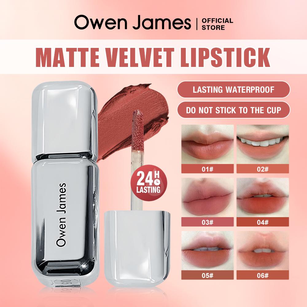 [ลดราคา] [COD] OWEN JAMES ลิปกลอสเนื้อแมท กันน้ำ กันเหงื่อ ติดทนนาน ให้ความชุ่มชื้น นุ่ม เหมาะกับสาว