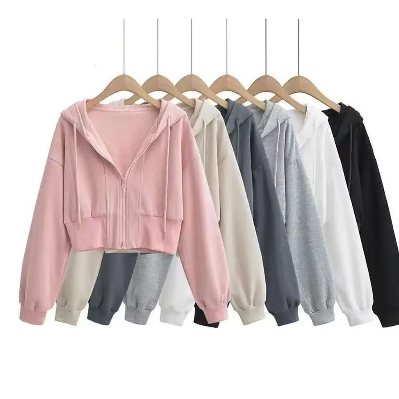 JAKET WANITA | NARA CROOPE HOODIE ZIPPER SWEATER | SWEATER CROPE TOP WANITA Fleece 6