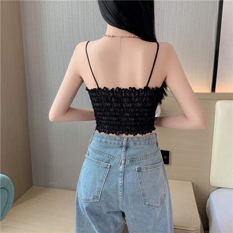 Áo Bra Hoa Hồng Nổi Cổ Tim Có Mút Freesize đến 55kg mặc xinh Top Nữ 1
