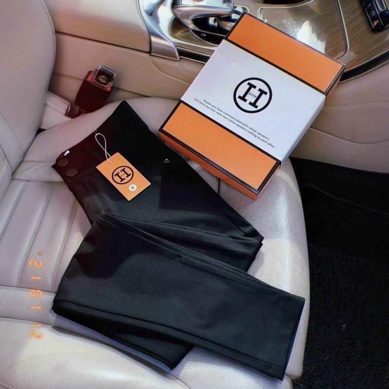 Quần Legging Nữ 2 Khuy Cạp Cao Khóa Chữ H Chất UMI Hàn Co Giãn Tốt - Myzu Fashion