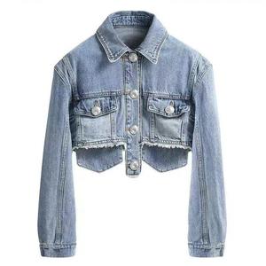 เสื้อโค้ทสั้น ทรงหลวม สไตล์เกาหลี ดีไซน์ย้อนยุค วัสดุเดนิม เสื้อแจ็คเก็ตอเนกประสงค์ คอลเลคชั่นฤดูใบไม้ผลิและฤดูใบไม้ร่วงใหม่ปี 2024 Clothing Lady Women ผู้หญิง เสื้อ  ครอป ยีน ผู้ หญิง