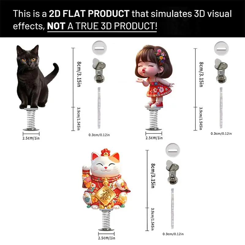 2D Acrylic Flat Ornament, 1 Count Cat/girl Design Desktop Spring Decoration, Home Decoration Ornament, Car Ornament, Festival Gift 1