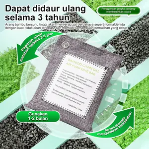 Air Carbon Charcoal/Bamboo Charcoal Air Purifying Bag 500/200/100g/Penghilang Bau Mobil & Rumah Bambu Pembersih Tempat
