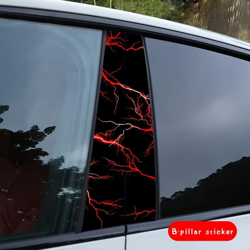 Car Lightning-Pattern Sticker, Self Adhesive Car Sticker, Waterproof Car Decal, Car Exterior Decoration Accessories for Car Glass & Metal Surface 7