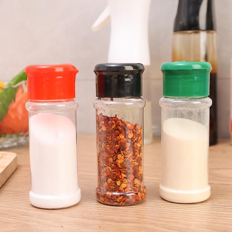 Product Introduction of 1/3Pcs Clear Plastic Spice Bottles Salt Pepper Shaker Seasoning Jars Container BBQ Condiment Bottles with Lids Kitchen Tools 14