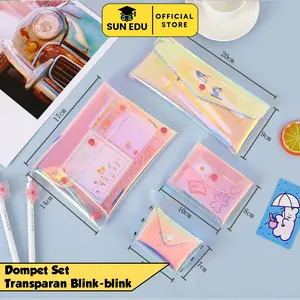 Tas Dompet PVC Transparant Hologram aesthetic/ Cosmetic pouch tas make up dompet minic pouch  kosmetik pouch  skincare
